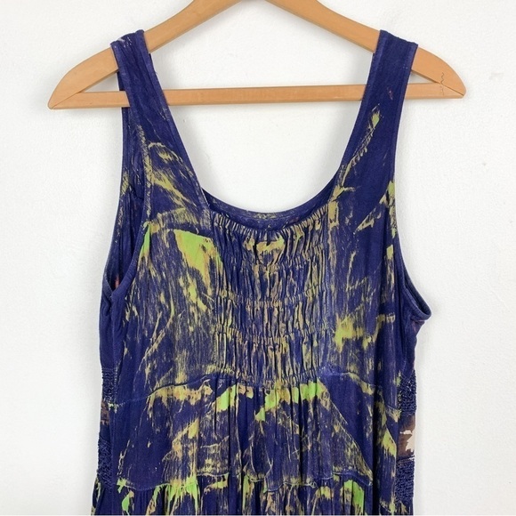 Himalayan Arts Wear by Yeshi Tie Dye Boho Mixed Media Midi Dress Sz XL - Picture 4 of 8